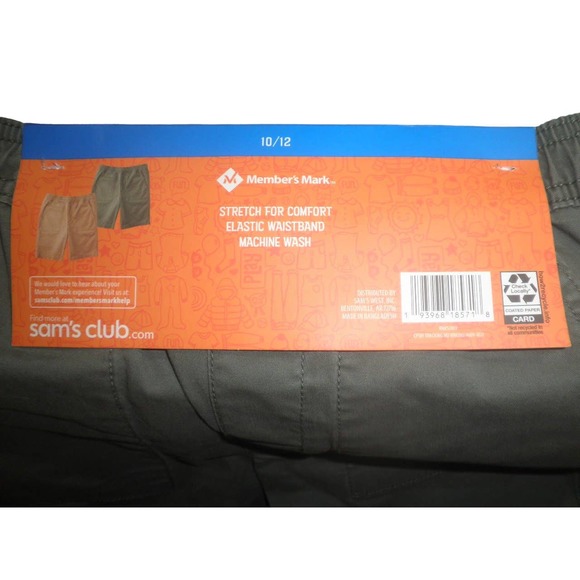 Boys 2-Pack Size 10/12 Woven Shorts Set, Green & Tan w/ Elastic Waist - Picture 9 of 10